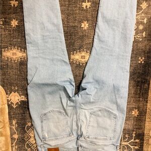 J. Crew Light Blue Denim Pants with Brown Patch